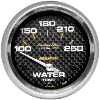 2-5/8" Carbon Fiber Electric Gauge Water Temperature 100-250d